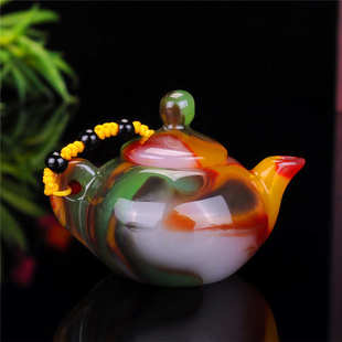 红玉玉壶多彩紫件壶把玩色白外蒙件手把羊脂手黄玉酱件玉