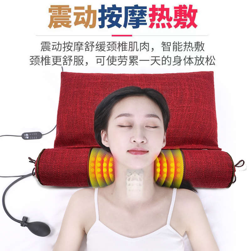 枕头护颈椎助睡眠睡觉专用艾草荞麦修复决明子组合枕圆柱充气按摩
