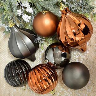 Chri Bronze 20cm Decoration Ball Christmas Grey Iron
