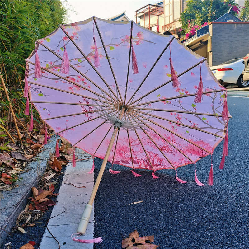 古典汉服流苏伞跳舞道具伞印花男女旗袍走秀伞cos拍照吊顶装饰伞