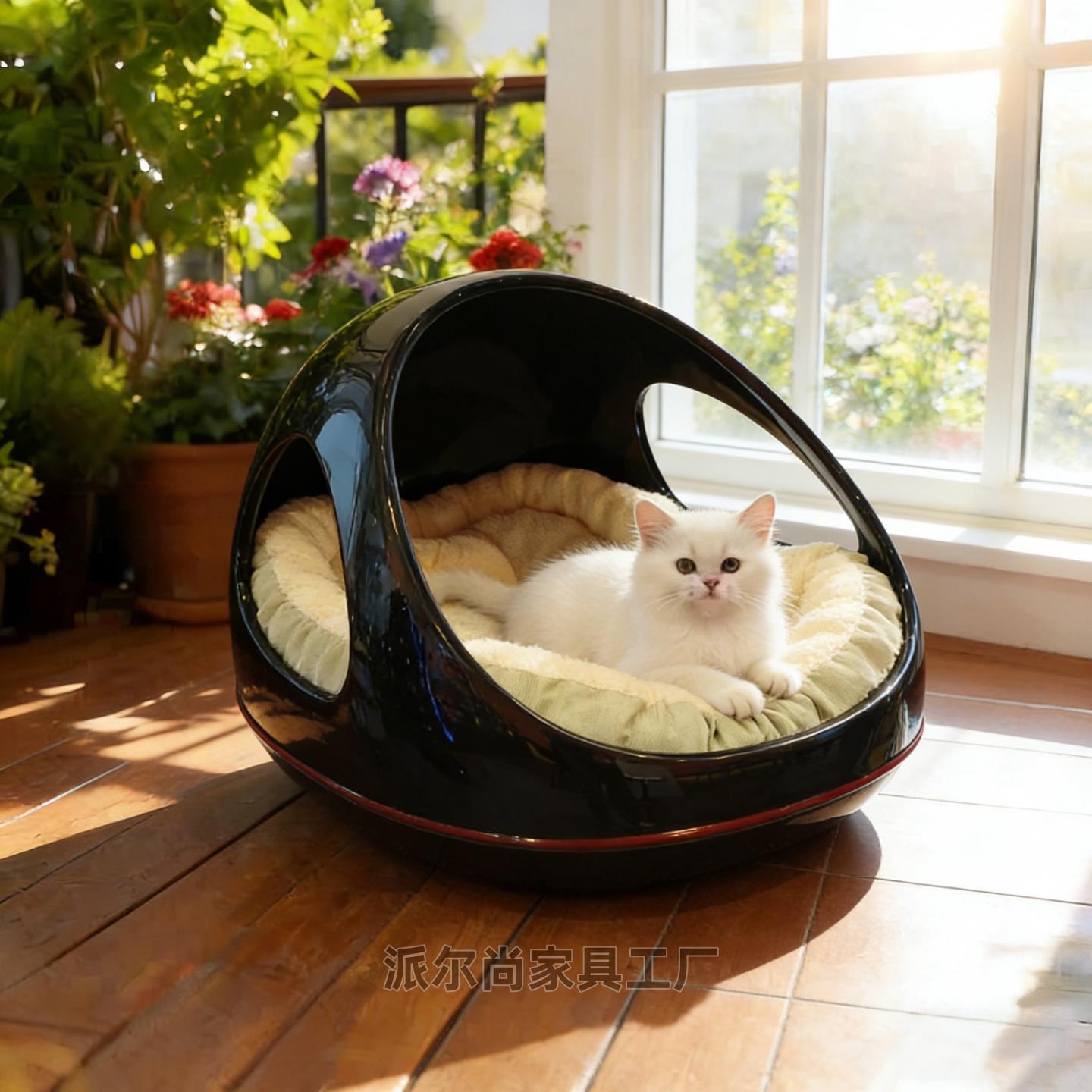 宠物猫窝小狗屋高颜值玻璃纤维豪华别墅半封闭四季可用轻奢创意防