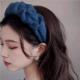 线复古克莱因顶蓝TBH毛发箍女高颅褶皱宽边头发箍气质洗脸发卡秋