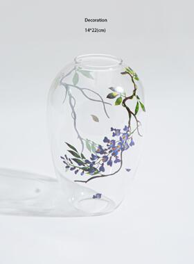 不止收纳 Tiff@ny绝版紫藤花！私藏系列琉璃花瓶玻璃花器摆件客厅