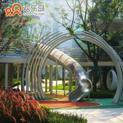 景观示范区无动力游乐设备成品儿童滑梯厂家二次深化小区乐园规划