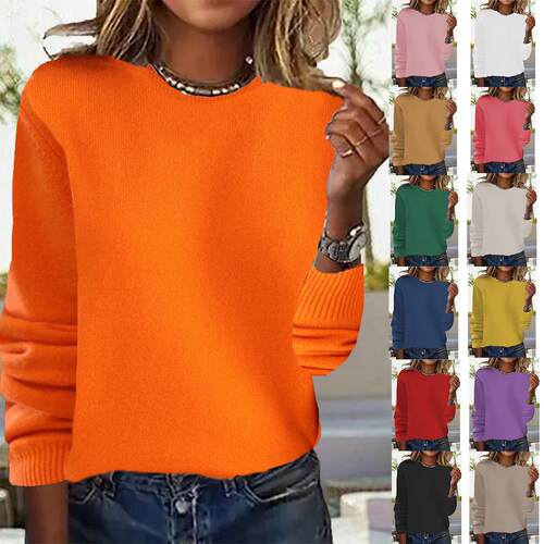Sweater, women's pullover, knitted sweater, long sleeved
