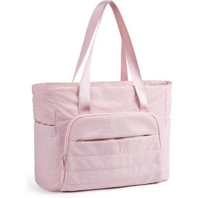 Handbag with yoga pads, shoulder straps, quilted shoulder b