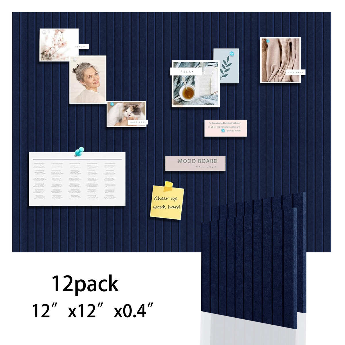 供货12件软木板公告板装饰墙板照片墙可留言板可拆卸纳米胶