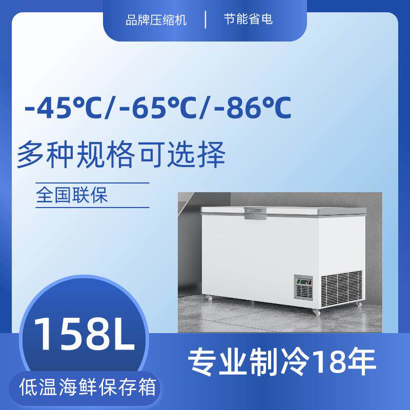 商用-60℃超市海鲜食物冰箱158L水产卧式低温小容量酒店冰箱
