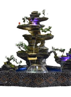 大型假山流水喷泉摆件家庭院子水池造景鱼池室内室外庭院花园景观