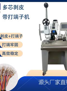 凯安瑞护套多芯线剥打机单端压着夹理定位收线剥皮打端子机全自动