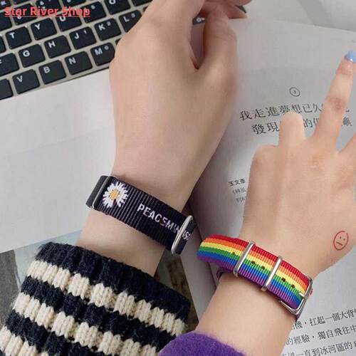 2PCS Daisy Strap Brlets for Girls Boys Rainbow Wristband