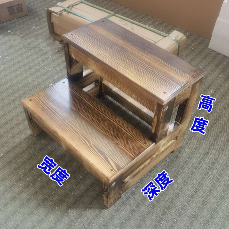 阶阶家用实木脚踏小双2梯活动踏步步层阳台梯子13y窗台楼梯登高3