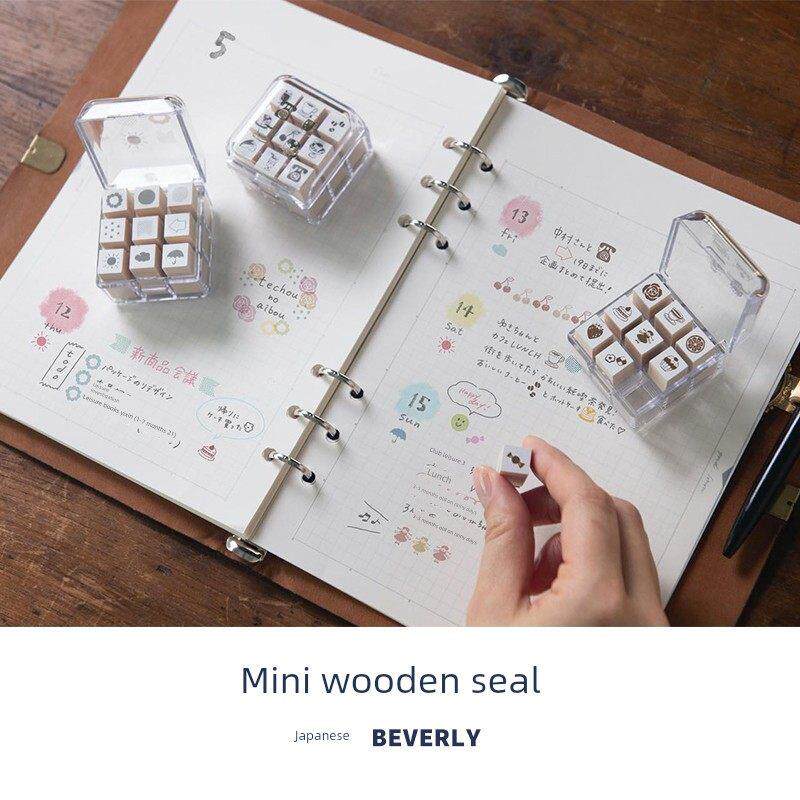 现货文具星球日本进口BEVERLY木制迷你手账印章 印泥需另外购买