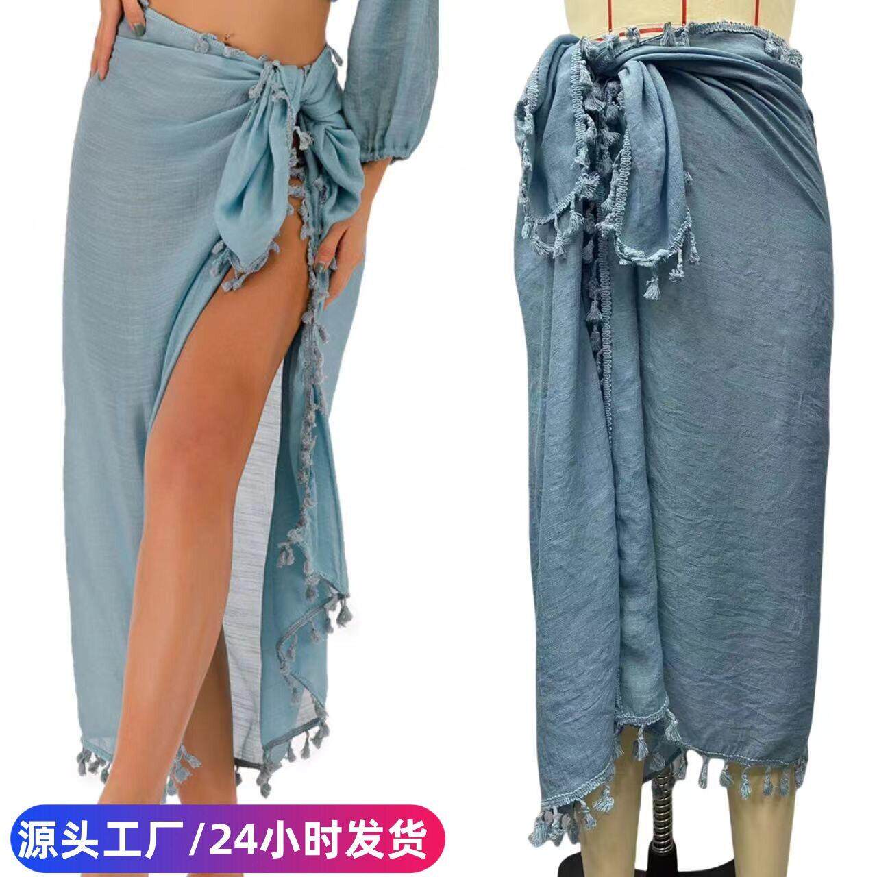 Women Swimsuit Coverups Long Bikini Wraps 沙滩巾围裙半身裙