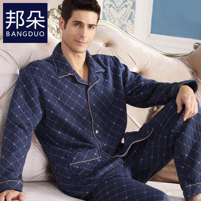 采购产品冬季男睡衣,纯棉,秋冬棉被,中老年男子春秋季套装,中