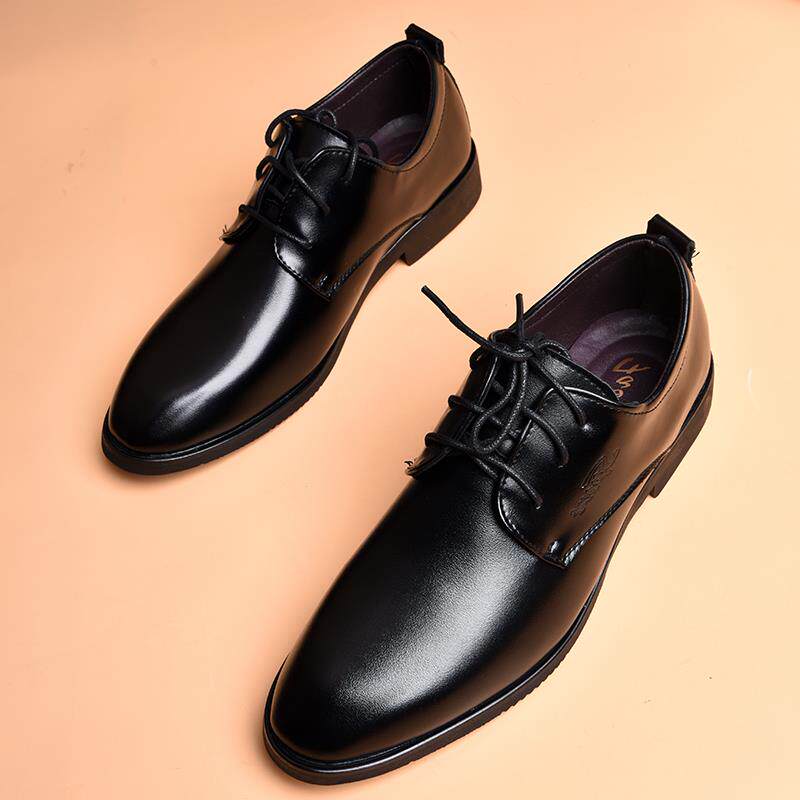 高档结伦婚鞋男新郎黑色婚皮鞋韩英尖头男鞋版工作上班商务正装男