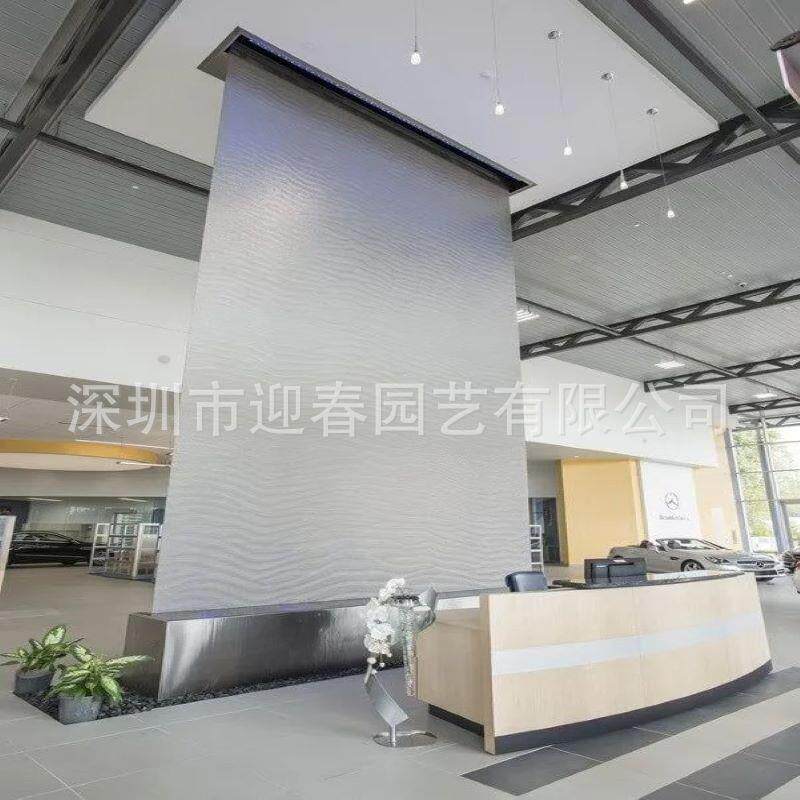 钢丝网水帘艺术水幕喷泉金属网瀑布流水屏风玻璃流水墙室内水幕墙