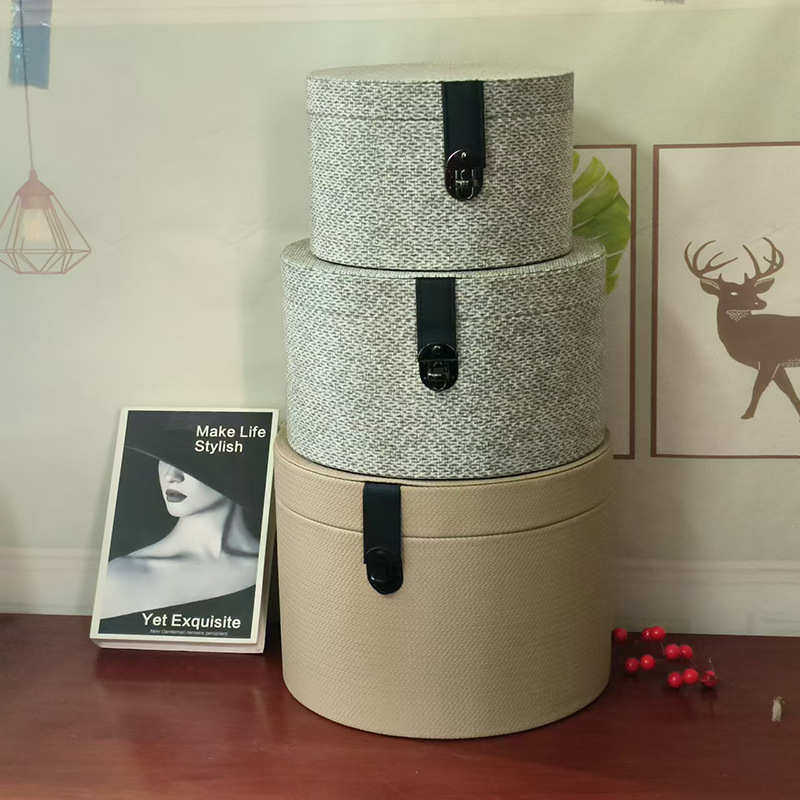 轻奢高档皮革编织首饰收纳桶样板房展厅衣帽间卧室圆形装饰盒摆件,收纳整理,脏衣桶,淘宝优惠券,粉丝福利购,淘宝优惠卷