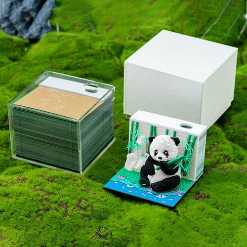新款创意纸雕2025周历手撕礼物桌面装饰摆饰国宝熊猫3D立体便利贴
