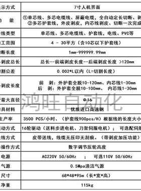 鸿旺全自JSS动大平方电脑剥线机剥线机皮护套线内切外芯线裁机线