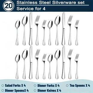 stainless knive Pcs set kitchenware silverware steel