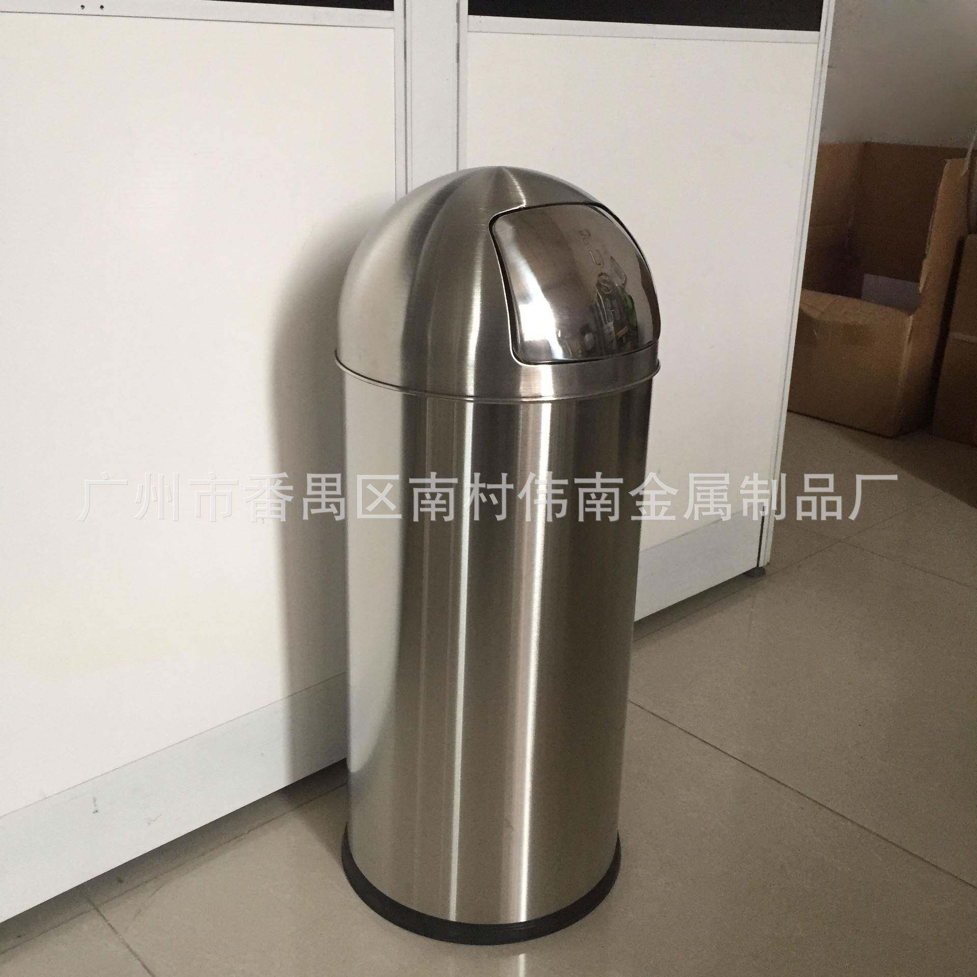 商场银行写字楼小区物业办公室酒店用品不锈钢圆形室内推盖垃圾桶