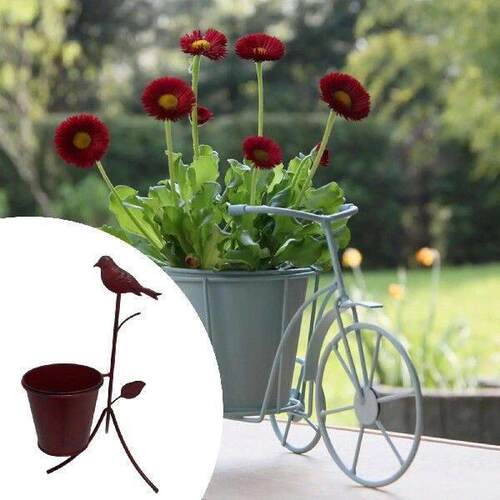 Metal Planter Stand Creative Ornament Sturdy Rustic