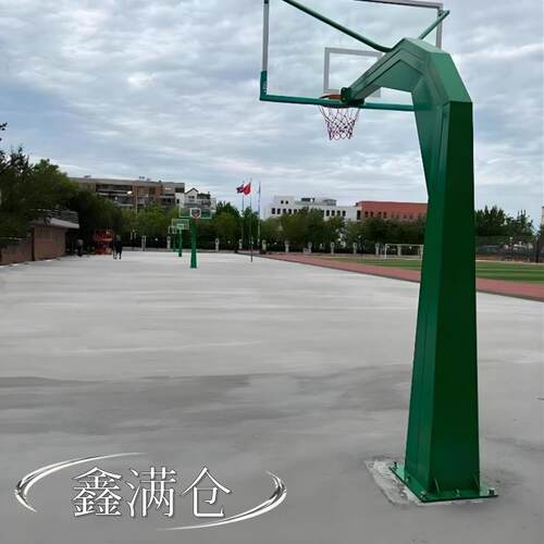 户外丁字形方管篮球架公园室外地埋升降篮球架适合学校体育馆