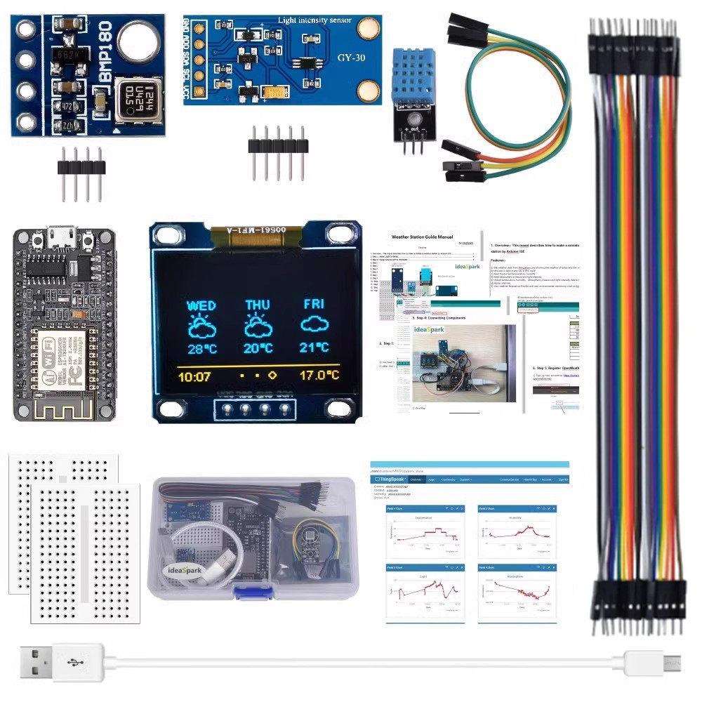 气象站套件 湿度和环境BMP180 压力感测器ESP8266 KIT 8266 套装