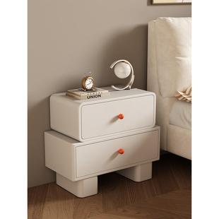 新871款 卧网红奶油风床头轻柜现代简约奢主房婚儿童房收纳柜