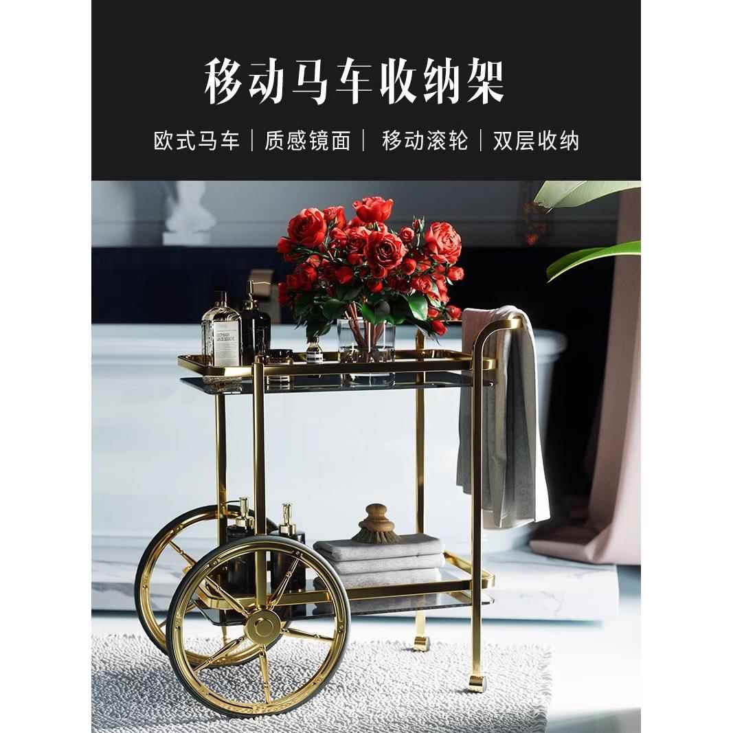 本心本来移动小推车收纳置物架客厅沙发小边几移动边几带轮餐车