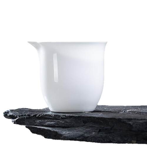 潮汕薄胎骨瓷公道杯白瓷分茶器茶具套装配件带把手防烫高档实用