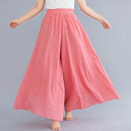 Forest women's cotton and linen pants skirt with elastic
