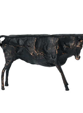 新中式样板房复古铁牛书柜工艺装饰品北欧别墅玄关办公室招财摆件