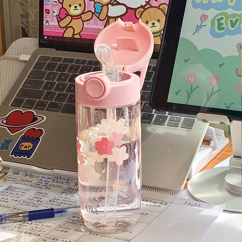 face吸管杯水杯2025新款女高颜值儿童孕产妇可携式随行塑料夏天杯