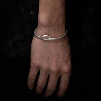 正品V黄IXTORM C情loser手镯 990足银铜镯双色撞色子 侣礼物 可拆