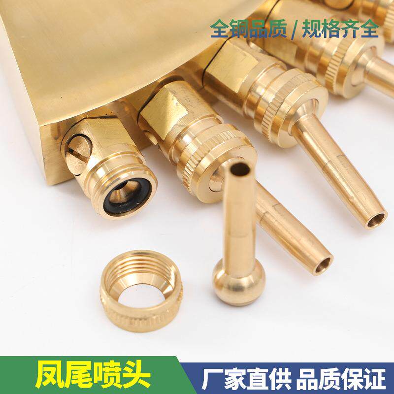 凤尾喷头纯铜鱼池喷泉装饰花园景观淋花草坪灌溉园林浇水喷头绿化
