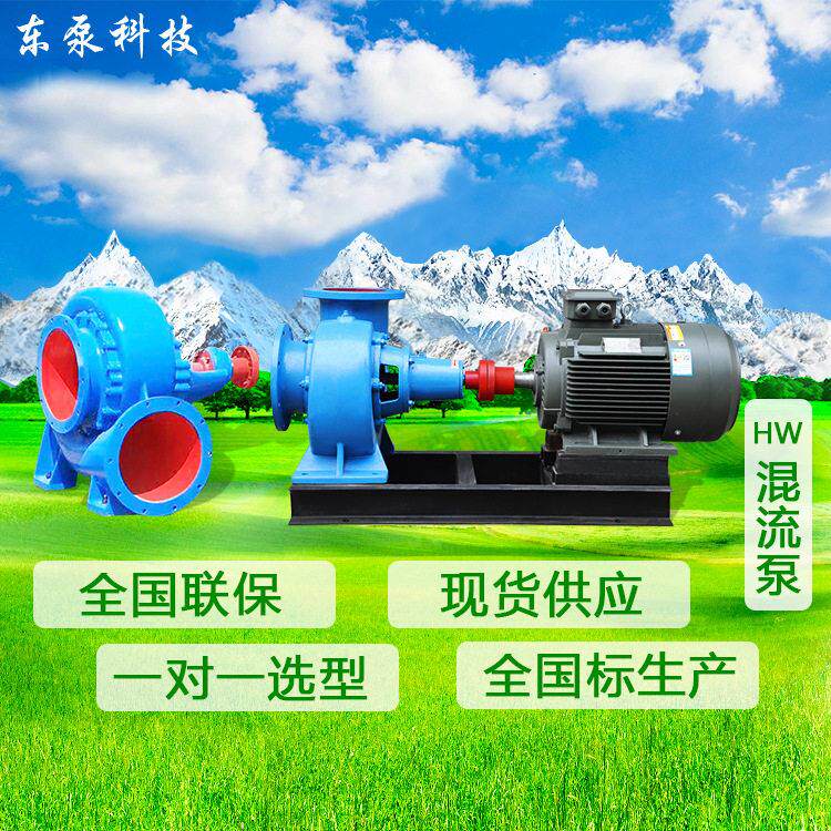 山东东泵HW卧式混流水泵大流量涡壳排洪泵级卧式离心清水泵