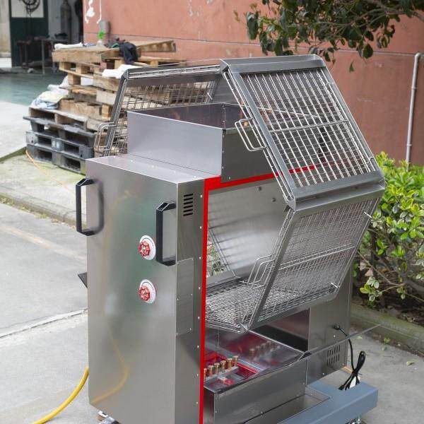 商用气和碳不锈钢自动烧烤鸡炉商用专业厨房整鸡烤炉设备