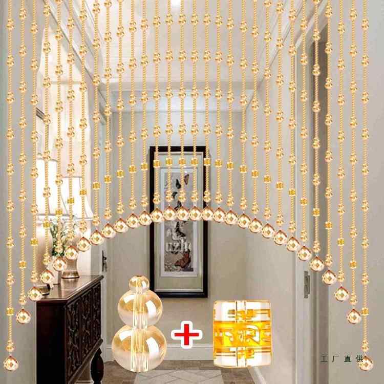 水晶珠帘新款隔断门帘串珠客厅新款玄关卫生间卧室葫芦帘子免打孔