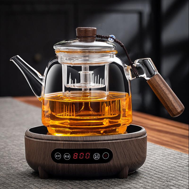 新款蒸煮一体加厚玻璃茶壶超薄电陶炉加热全自动泡煮茶器烧水套装