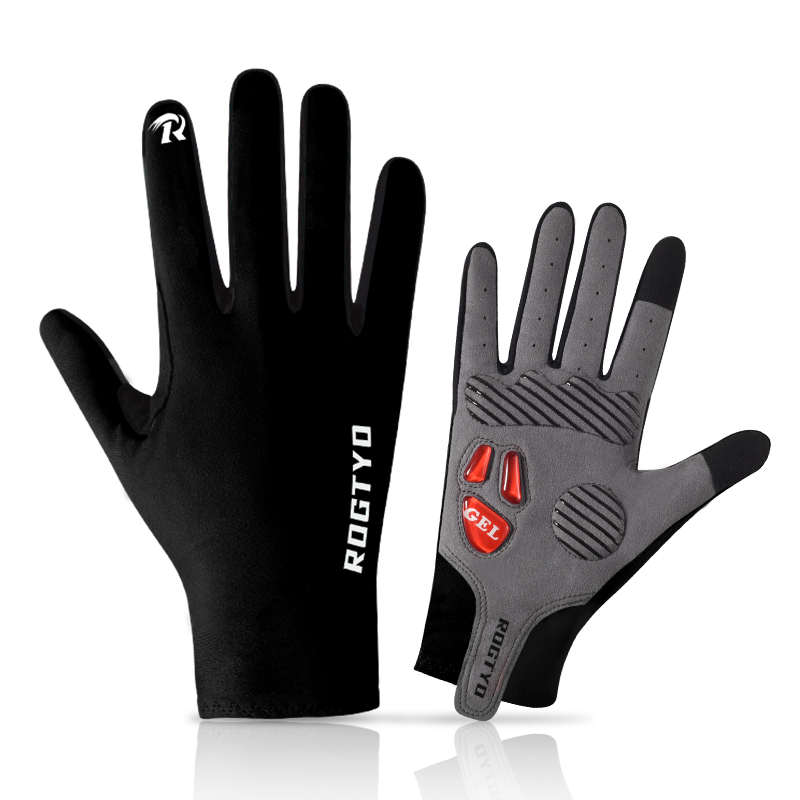 骑行手套春秋夏季液态硅胶全指自行车山地车公路单车骑车手套减震