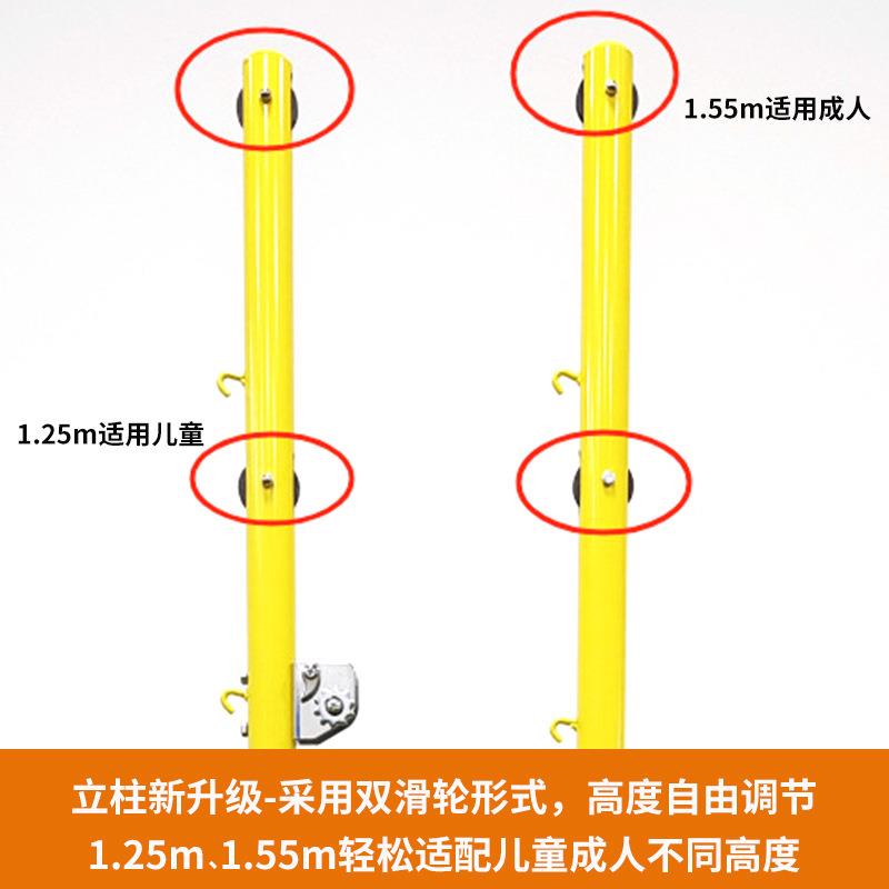 双柱羽毛球架 球铸铁底座静底电喷座 可伸缩羽毛球柱双柱羽毛双用