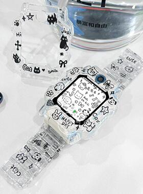 黑色小狗适用小天才N3电话手表表带D3SD2AZ10卡通创意防摔保护壳