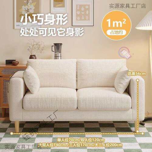 沙发客厅出租房屋公寓卧室服装店网红简易单人双人布艺小户型沙发