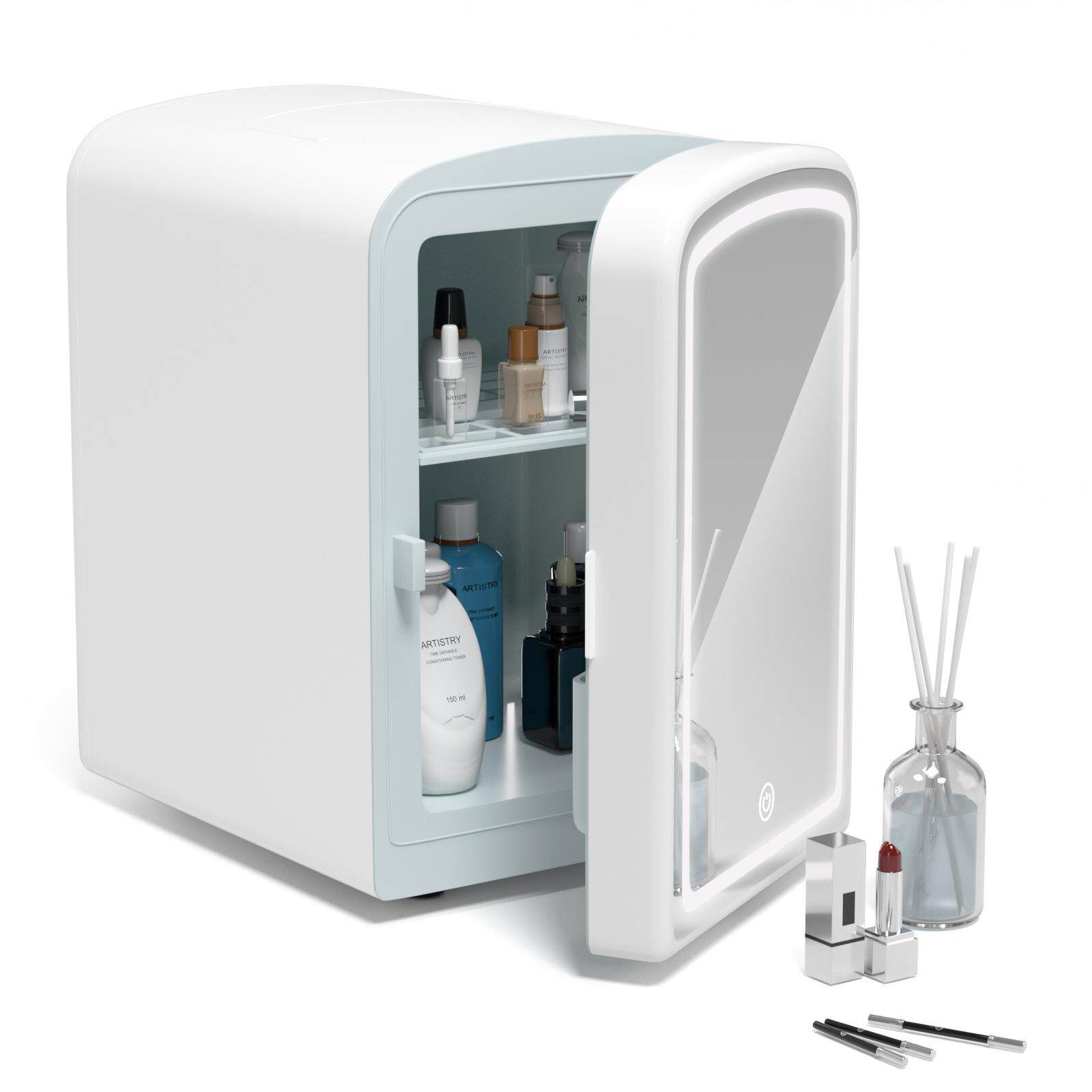 家车两用美妆冰箱带触摸灯化妆镜车载迷你4L冰箱化妆护肤品冷藏箱