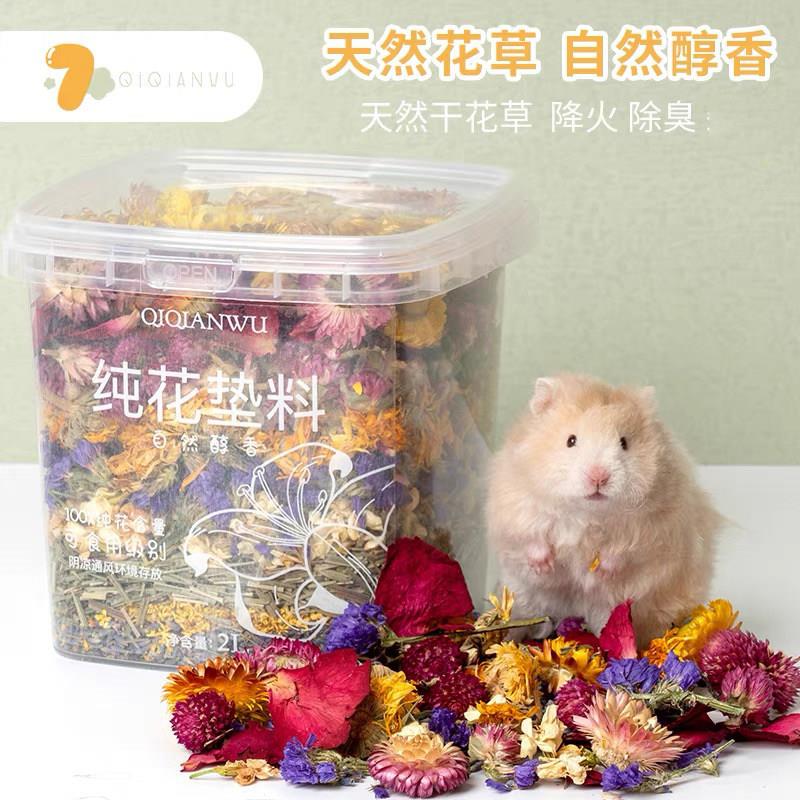 QIQIANWU七千五 花草席料仓鼠除臭垫料夏天木屑笼子造景纯花垫料