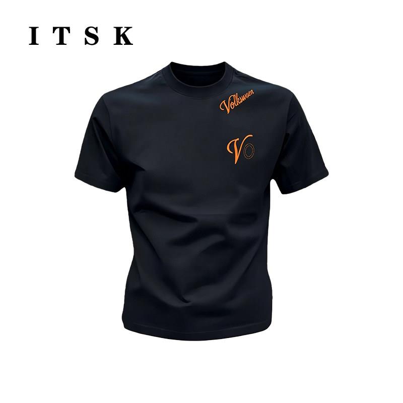 ITSK专柜~美式潮流男装T恤夏季薄款时尚圆领短袖个性印花上衣