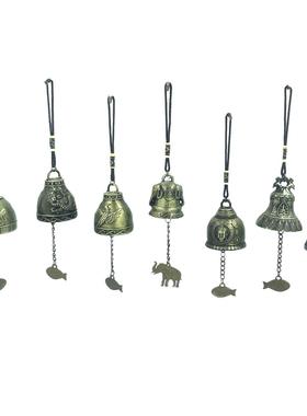 咖啡绳金属风铃门窗家居车饰铃铛挂件旅游景区古钟合金铜葫芦