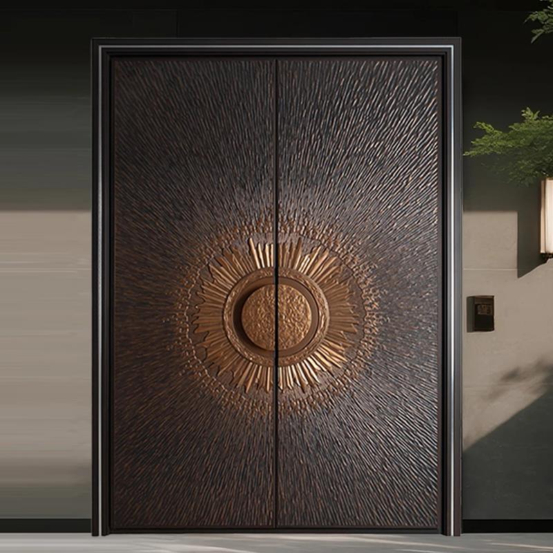 铸铝别墅大门双门入户农村自建房大门家用不锈钢烤漆防盗门定制